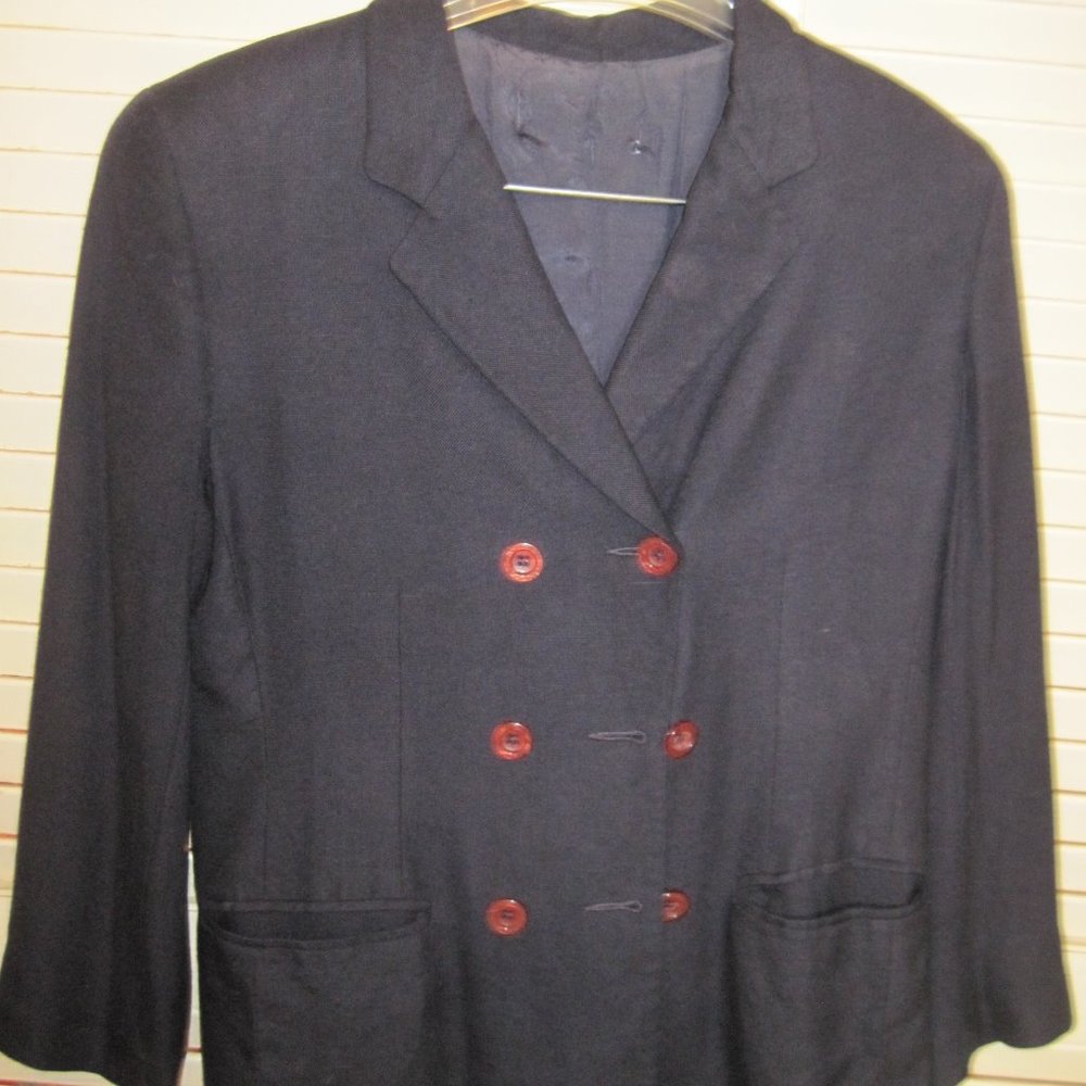 NAVY DOUBLE BREASTED BLAZER SZ 8P
